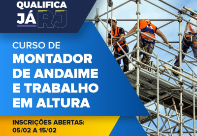 Abertas vagas gratuitas para Curso de Segurança em Montagem de Andaime e Trabalho em Altura