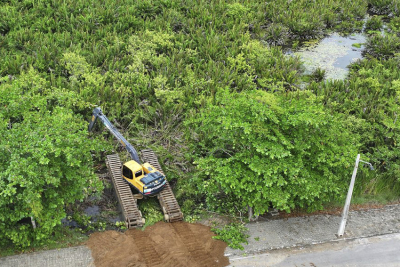 Ações de retirada de vegetação na Lagoa do Salgadinho começaram nesta segunda (07)