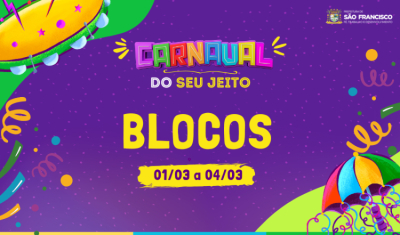 Oito blocos desfilam no domingo de Carnaval
