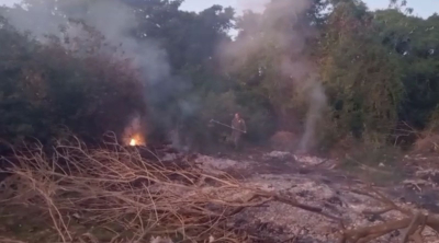 Guarda Ambiental controla queimada em Área de Preservação Permanente