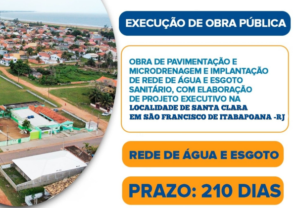 Ordem de Serviço para início das obras de drenagem de Santa Clara nesta segunda (11)