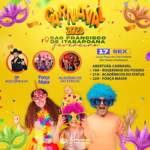 Abertura do Carnaval acontece nesta sexta-feira (17) em frente à prefeitura
