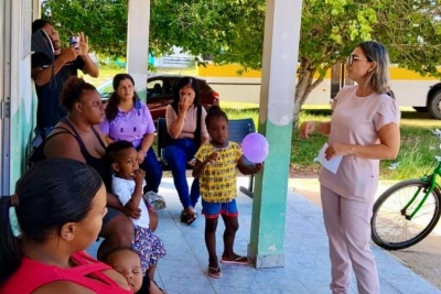 Moradores de Buena participam de ação sobre o “Março Lilás” e o “Março Azul Marinho”