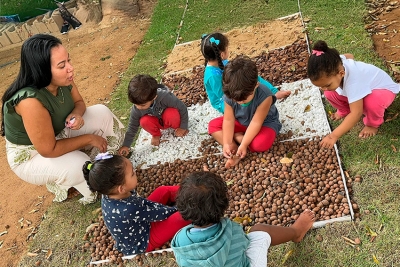 Jardim Sensório-Motor ajuda crianças a desenvolver coordenação motora em SFI